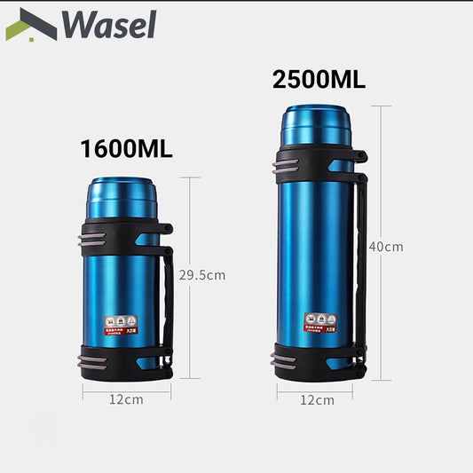 Wasel Stainless Steel Vacuum Cup Thermos Water Flask Large Capacity Travel 2.5L