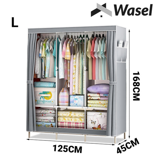 Wasel Portable Clothes Closet Large Wardrobe Storage Organiser Shelf Cabinet