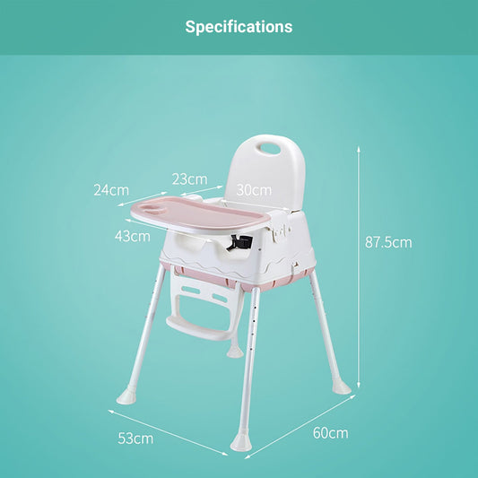 Truboo Baby Highchair Kids Infant Eating Chair Adjustable Portable Dinner Seat