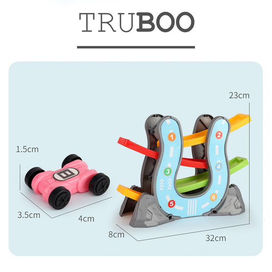 Truboo Kids Car Track Toy Gliding Playset Vehicle Race Rail Slider Boy Toddlers