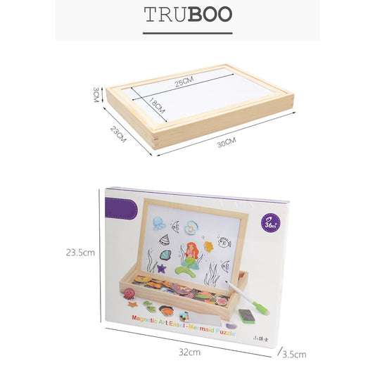 Truboo Kids Magnetic Drawing Board Toy Educational Doodle Pad Puzzle Children