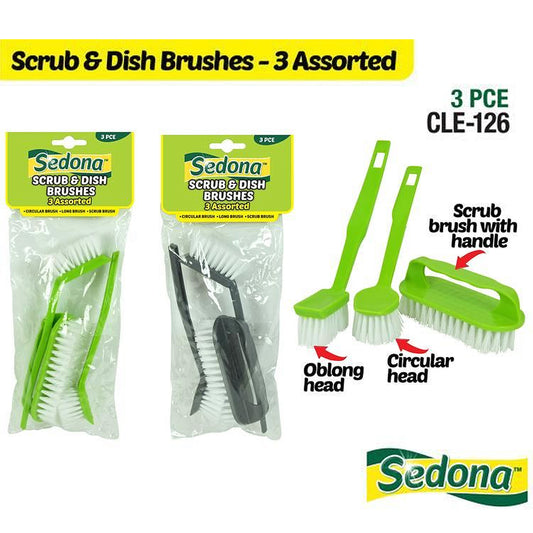 Scrub Brush Shoe Floor Carpet 1pc 3pcs Assorted Bulk Round Oblong Handle 6pk