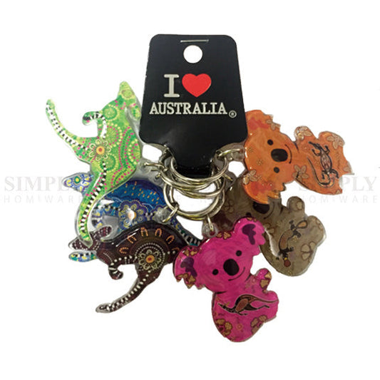 6pcs Australian Souvenirs Keyring Chain Acrylic Koala Gift Bulk Aussie - Simply Homeware