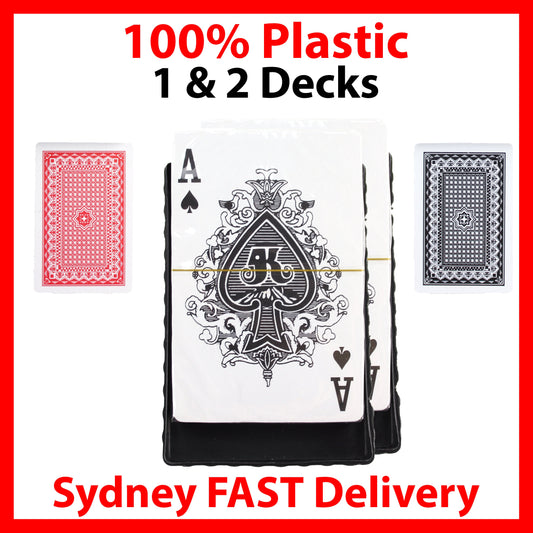 2 Pack Playing Cards 100% Plastic Decks Card Games Premium Deck Waterproof Red