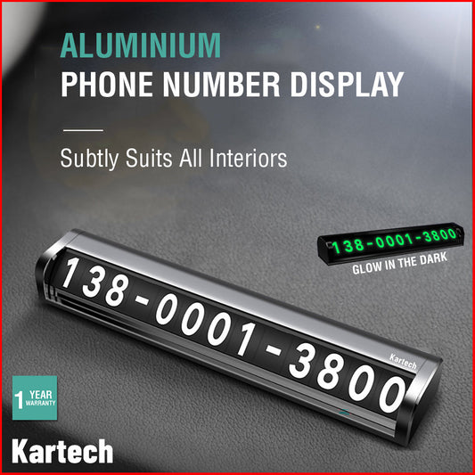 Aluminium Phone Number Display Temporary Car Double Parking Sign Card Stop Glow