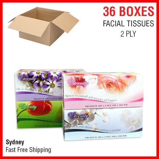 36x Facial Tissues Bulk Tissue Boxes Box 2 Ply Soft White Designs Wholesale