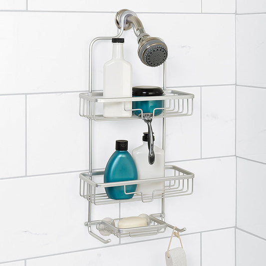 Aluminium Shower Caddy Hanging Rust Proof Organiser Bathroom Shelf Storage Hook