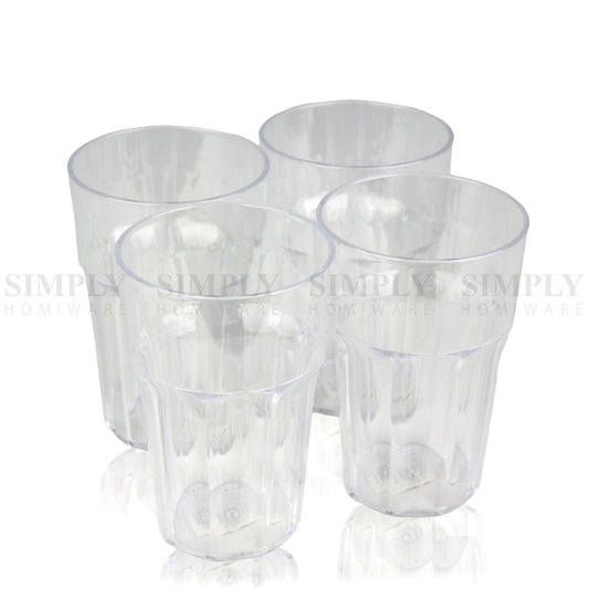 12x Plastic Tumblers Cups Cup Drinking Glasses Tumbler Water Clear Reusable Bulk