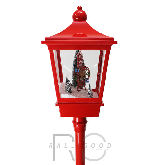 184cm Lamp Christmas Decoration Large Street Light Red White Snow Musical LED